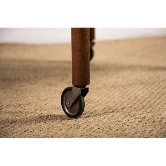 Image 1 of Vintage teakhouten uitschuifbare trolleytafel met twee etages, Deens 1960