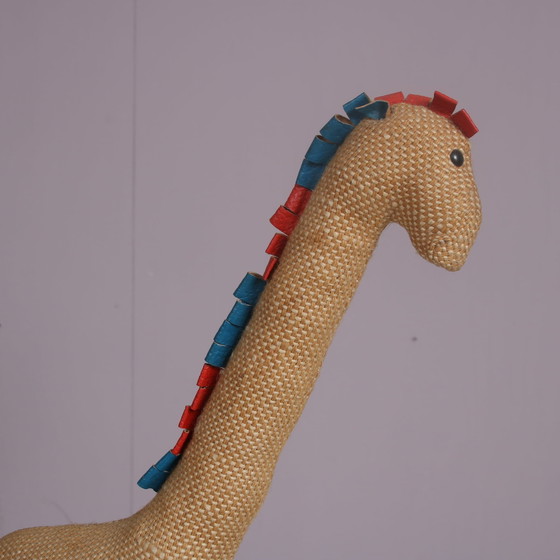 Image 1 of Jute en leren giraffe van Renate Müller voor H. Josef Leven Kg, Duitsland 1960