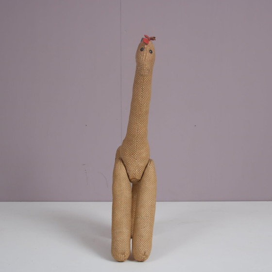 Image 1 of Jute en leren giraffe van Renate Müller voor H. Josef Leven Kg, Duitsland 1960