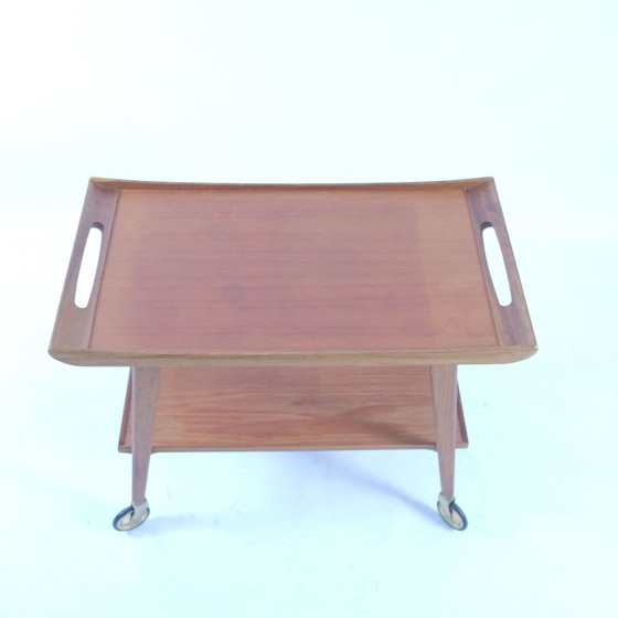 Image 1 of Mid-Century Duitse teakhouten Serveerwagens van Opal Meubels, jaren 60