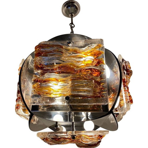 Lustre vintage en verre de Murano par Toni Zucherri, 1970