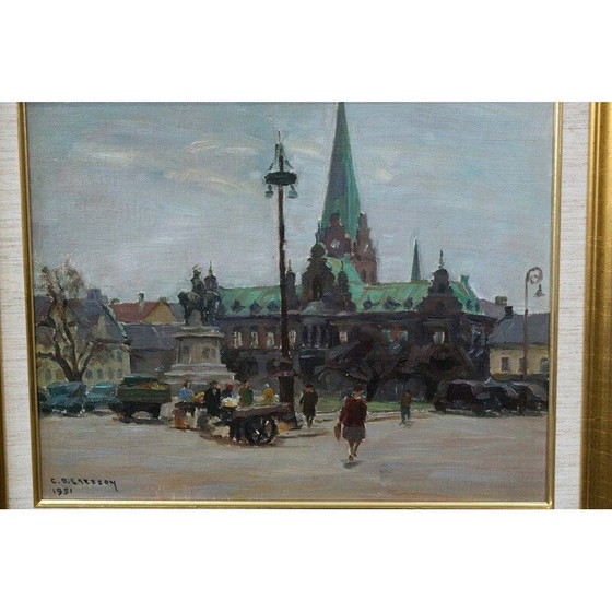 Image 1 of Modern olieverfschilderij door Carl Oscar Larsson, Zweden 1951