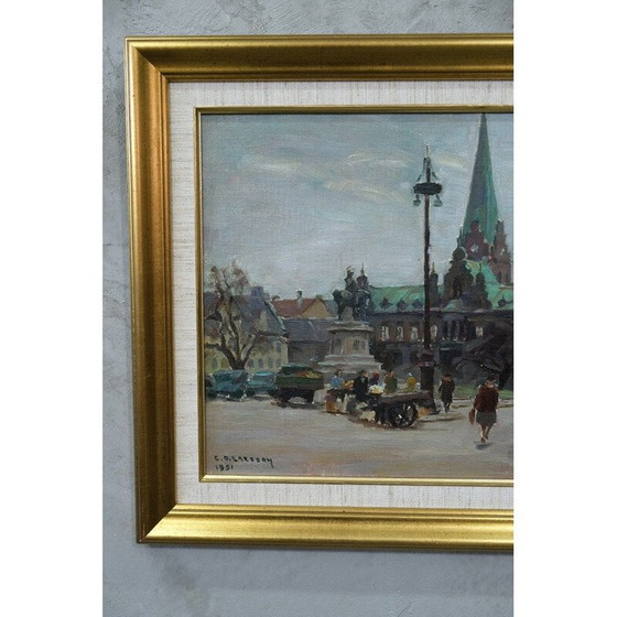 Image 1 of Modern olieverfschilderij door Carl Oscar Larsson, Zweden 1951