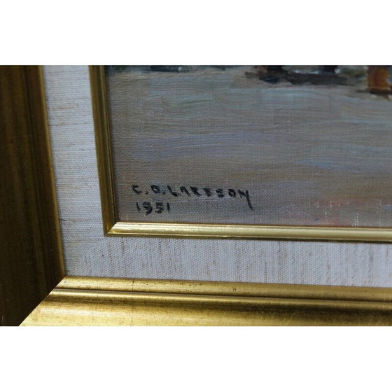 Image 1 of Modern olieverfschilderij door Carl Oscar Larsson, Zweden 1951