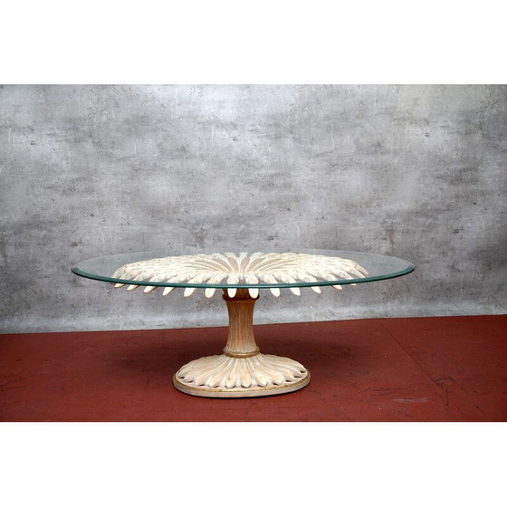 Image 1 of Vintage salontafel in hout en glas van Chelini Florence, Italië 1970