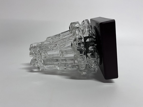 Image 1 of Vintage Mid Century Plafondlamp ‘Ice’ Helder Glas