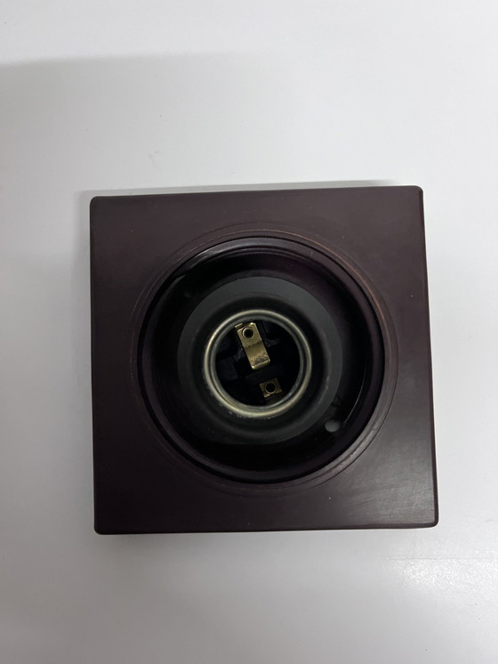 Image 1 of Vintage Mid Century Plafondlamp ‘Ice’ Helder Glas