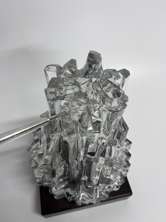 Image 1 of Vintage Mid Century Plafondlamp ‘Ice’ Helder Glas