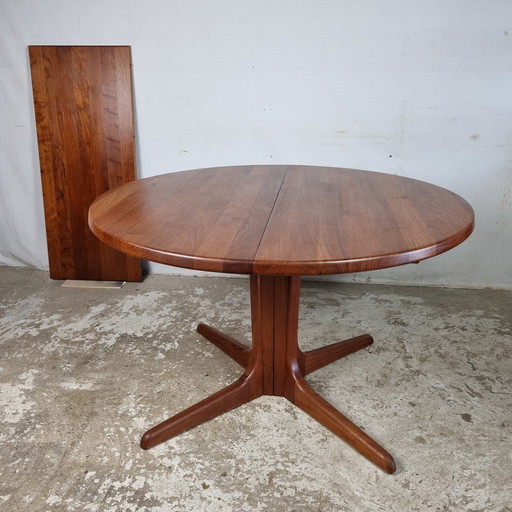 Vintage jaren 60 massief teak uitschuifbare eettafel Deens