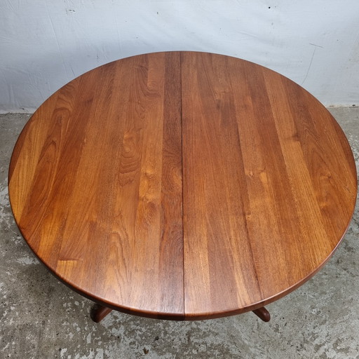 Vintage jaren 60 massief teak uitschuifbare eettafel Deens