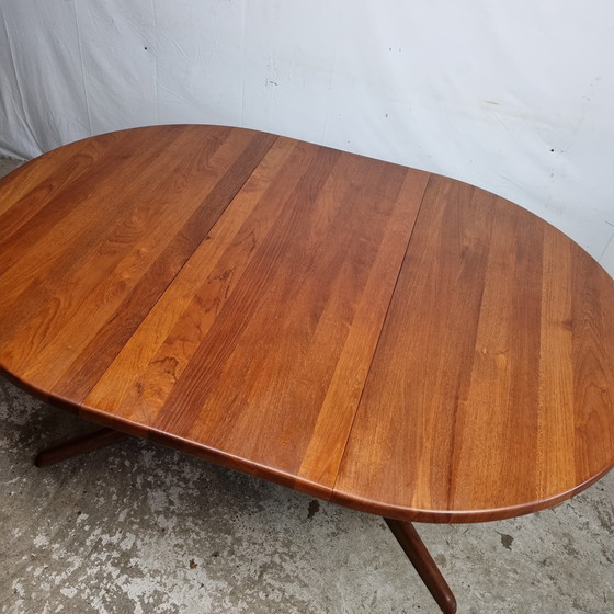 Image 1 of Vintage jaren 60 massief teak uitschuifbare eettafel Deens