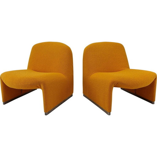 Set van 3 vintage Alky wollen fauteuils door Giancarlo Piretti voor Artifort, 1980