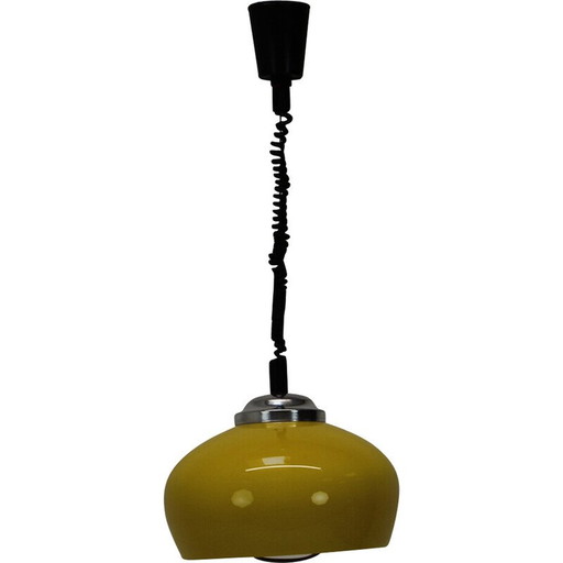 Vintage plastic en metalen hanglamp, Tsjecho-Slowakije 1980