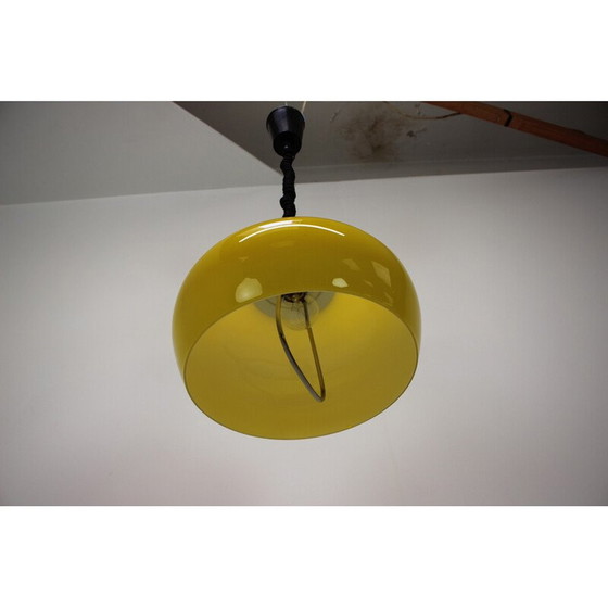 Image 1 of Vintage plastic en metalen hanglamp, Tsjecho-Slowakije 1980
