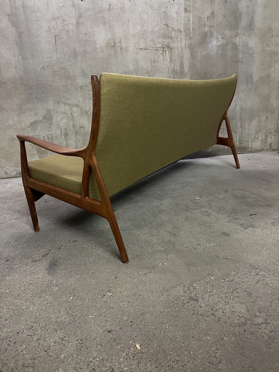 Image 1 of Teakhouten loungebank van E. Andersen & P. Pedersen voor Horsnaes 60s