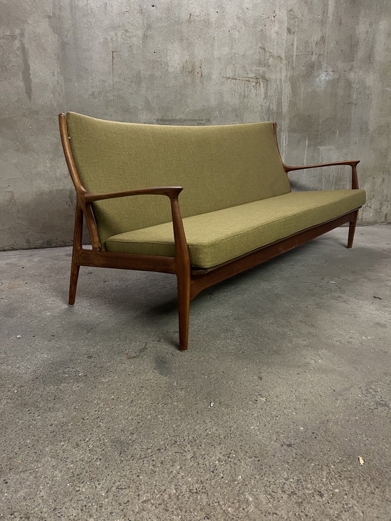 Image 1 of Teakhouten loungebank van E. Andersen & P. Pedersen voor Horsnaes 60s