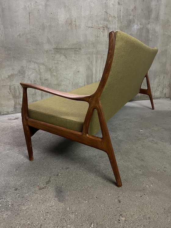 Image 1 of Teakhouten loungebank van E. Andersen & P. Pedersen voor Horsnaes 60s