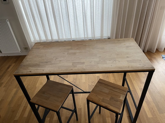 Image 1 of Hoge Tafel Met 2 Krukken