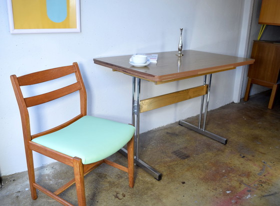 Image 1 of 2x Mid Century Teak Stoel Vintage Eetkamerstoelen