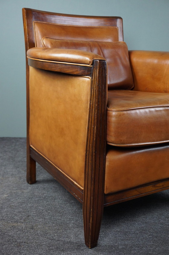 Image 1 of Art Deco leren design fauteuil