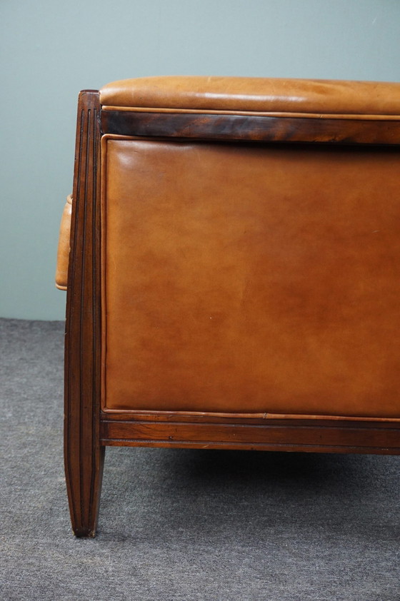 Image 1 of Art Deco leren design fauteuil