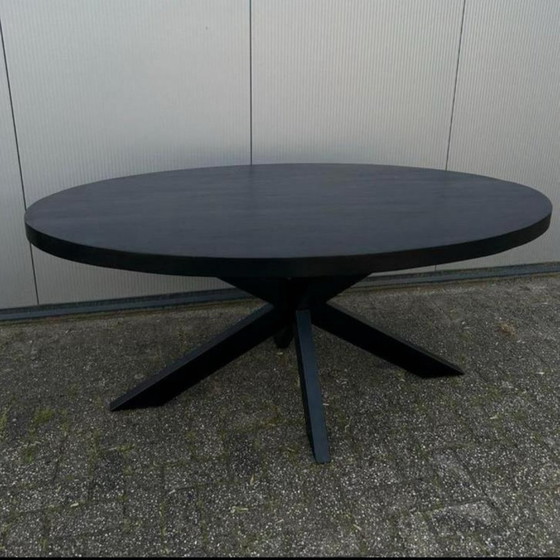 Image 1 of Eettafel Mangohout Zwart Ovaal