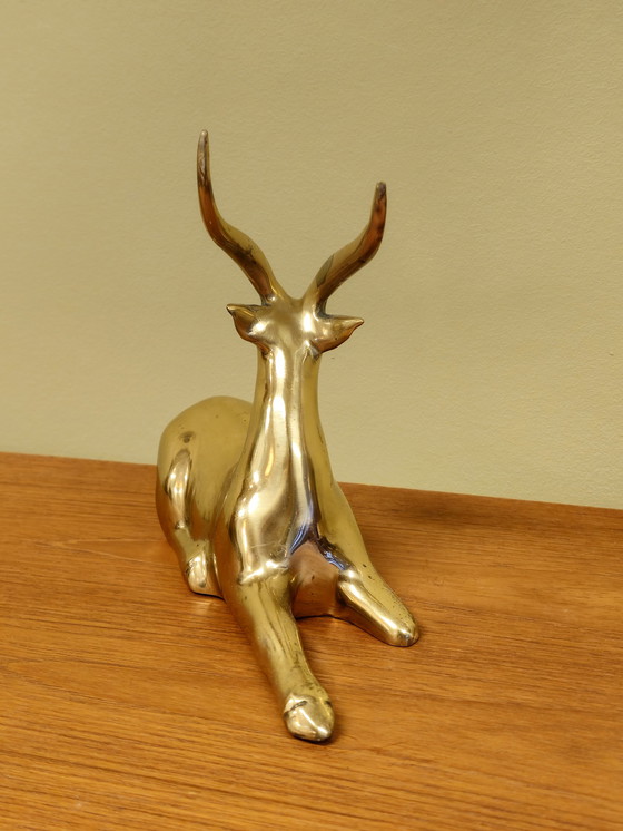 Image 1 of Messing Hert Steenbok Hertje Bambi Vintage Beeldje 