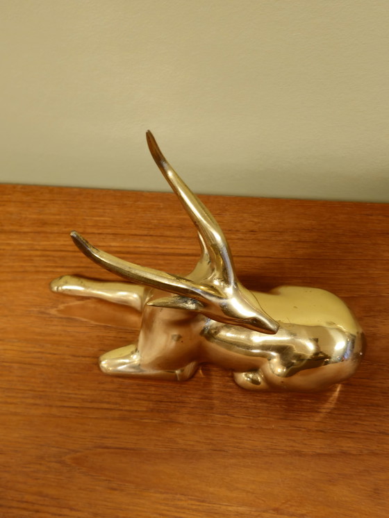 Image 1 of Messing Hert Steenbok Hertje Bambi Vintage Beeldje 