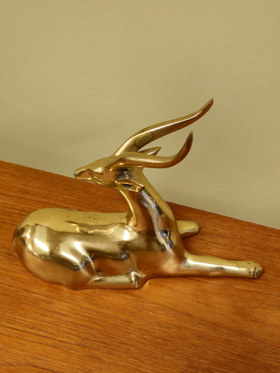 Image 1 of Messing Hert Steenbok Hertje Bambi Vintage Beeldje 