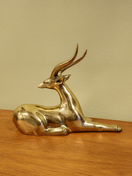 Image 1 of Messing Hert Steenbok Hertje Bambi Vintage Beeldje 