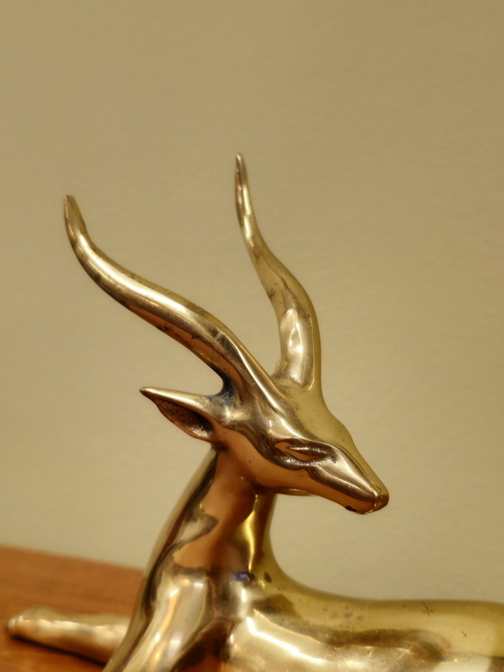Image 1 of Messing Hert Steenbok Hertje Bambi Vintage Beeldje 