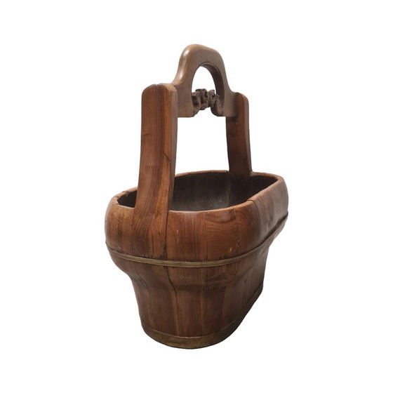 Image 1 of Oude Chinese Houten Wateremmer, Midden 20E Eeuw