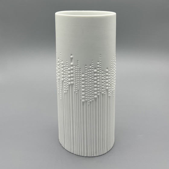 Image 1 of Ovale cilindrische porseleinen vaas van Tapio Wirkkala voor Rosenthal Studio-Linie