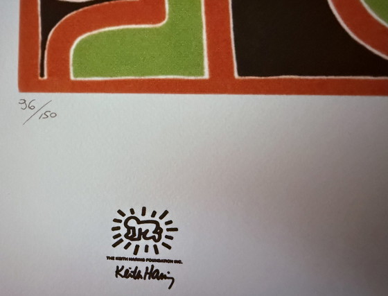 Image 1 of Keith Haring: Gesigneerde Lithografie, Genummerd 96/150.