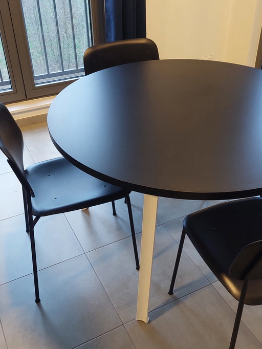 Moderne, Ronde Eettafel Zwart Wit