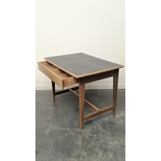 Image 1 of Vintage eikenhouten bureau, jaren 1950