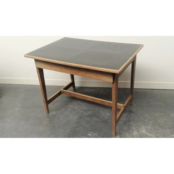 Image 1 of Vintage eikenhouten bureau, jaren 1950