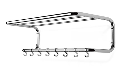 Gispen Wandkapstok | 75 cm | 8 Haken | Verchroomd Staal
