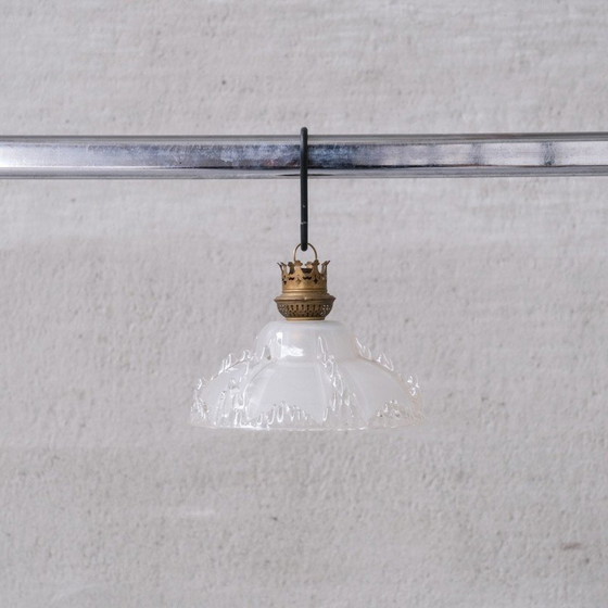 Image 1 of Vintage "Ice" glazen hanglamp, Frankrijk 1970