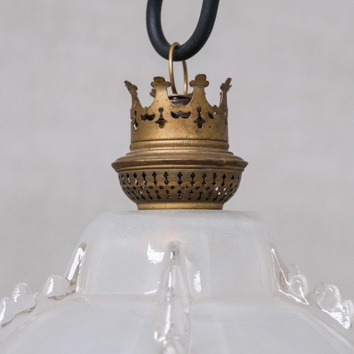 Vintage "Ice" glazen hanglamp, Frankrijk 1970