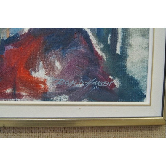 Image 1 of Vintage olieverfschilderij door Roald Hansen, Denemarken 1980