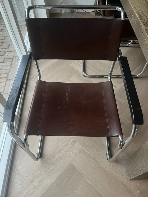 Image 1 of 6x Thonet Leren Sledestoelen In 3 Kleuren