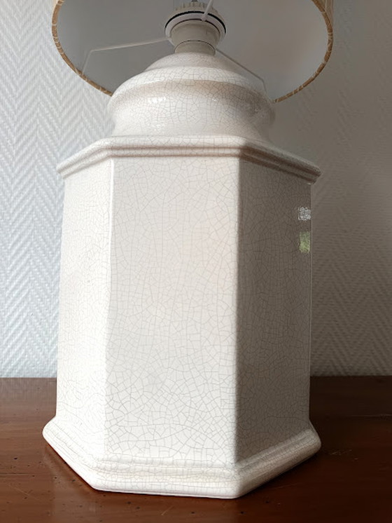 Image 1 of Grote art deco lamp van gebarsten keramiek