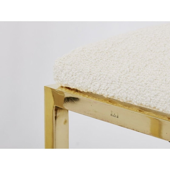 Image 1 of Paar vintage stoelen van messing en wol van Alain Delon voor Jean Charles, jaren 1970