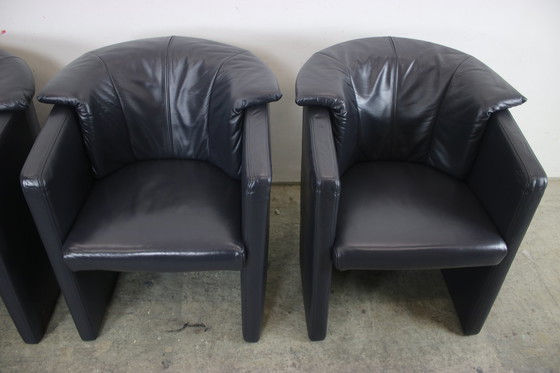 Image 1 of 4X set Rolf Benz Club fauteuil eenzitter fauteuil leer