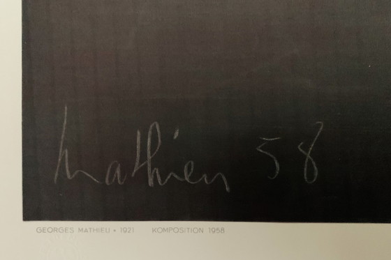 Image 1 of Georges Mathieu: “Komposition, 1958”. Gesigneerd In De Plaat. 