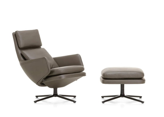 Image 1 of Nwe Vitra Grand Relax lounge chair + Ottoman premium leder showmodel 2023