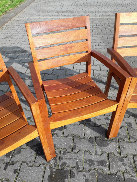 Image 1 of 6x Queens Teak teakhouten stapelstoelen