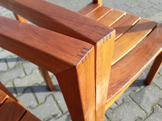 Image 1 of 6x Queens Teak teakhouten stapelstoelen