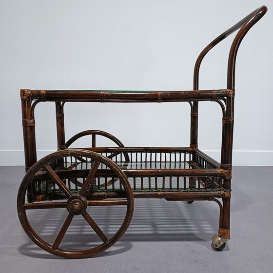 Image 1 of Vintage bamboe bar trolley